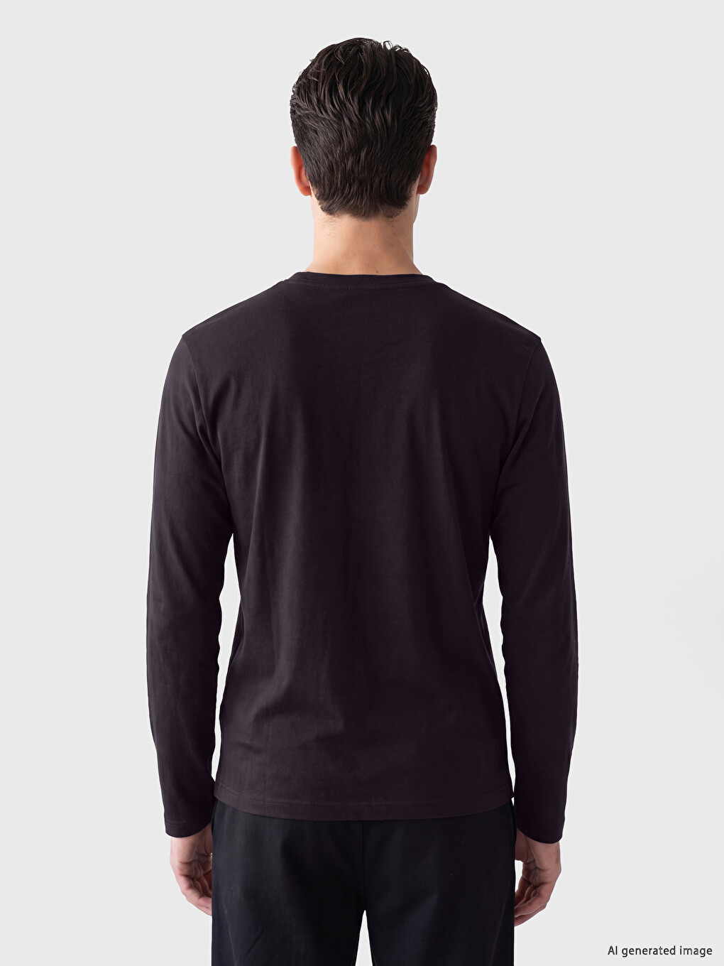 Crew Neck Long Sleeve Men's T-shirt-2