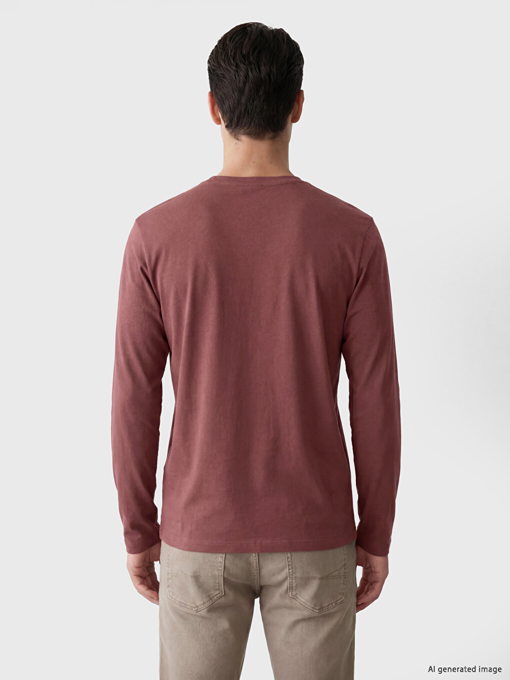 Crew Neck Long Sleeve Men's T-shirt-2
