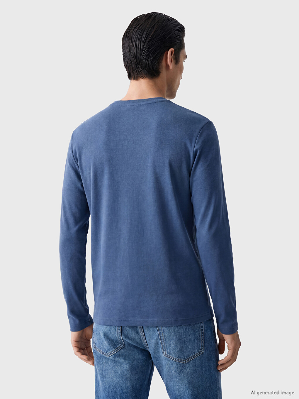 T-shirt À Manches Longues À Col Rond Pour Homme-2