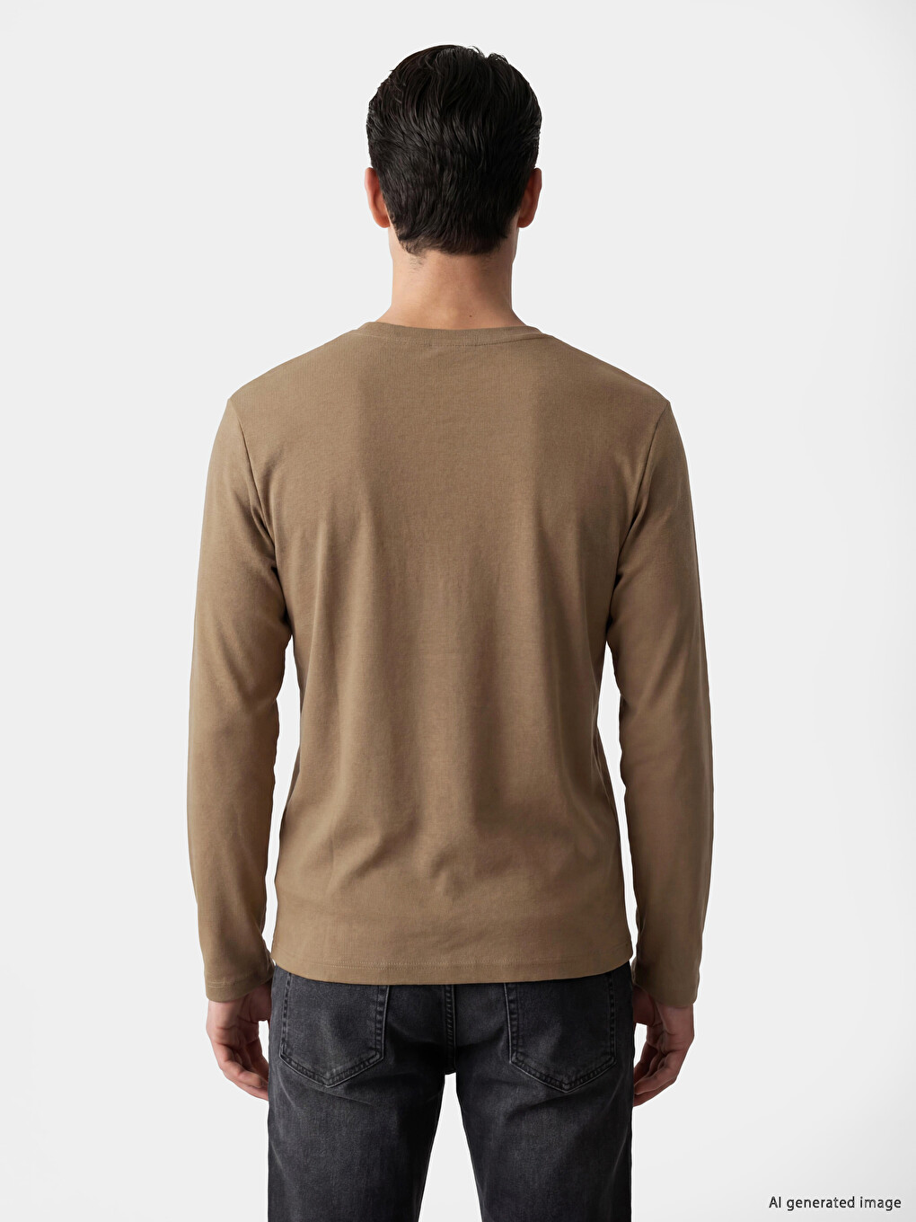 Crew Neck Long Sleeve Men's T-shirt-2