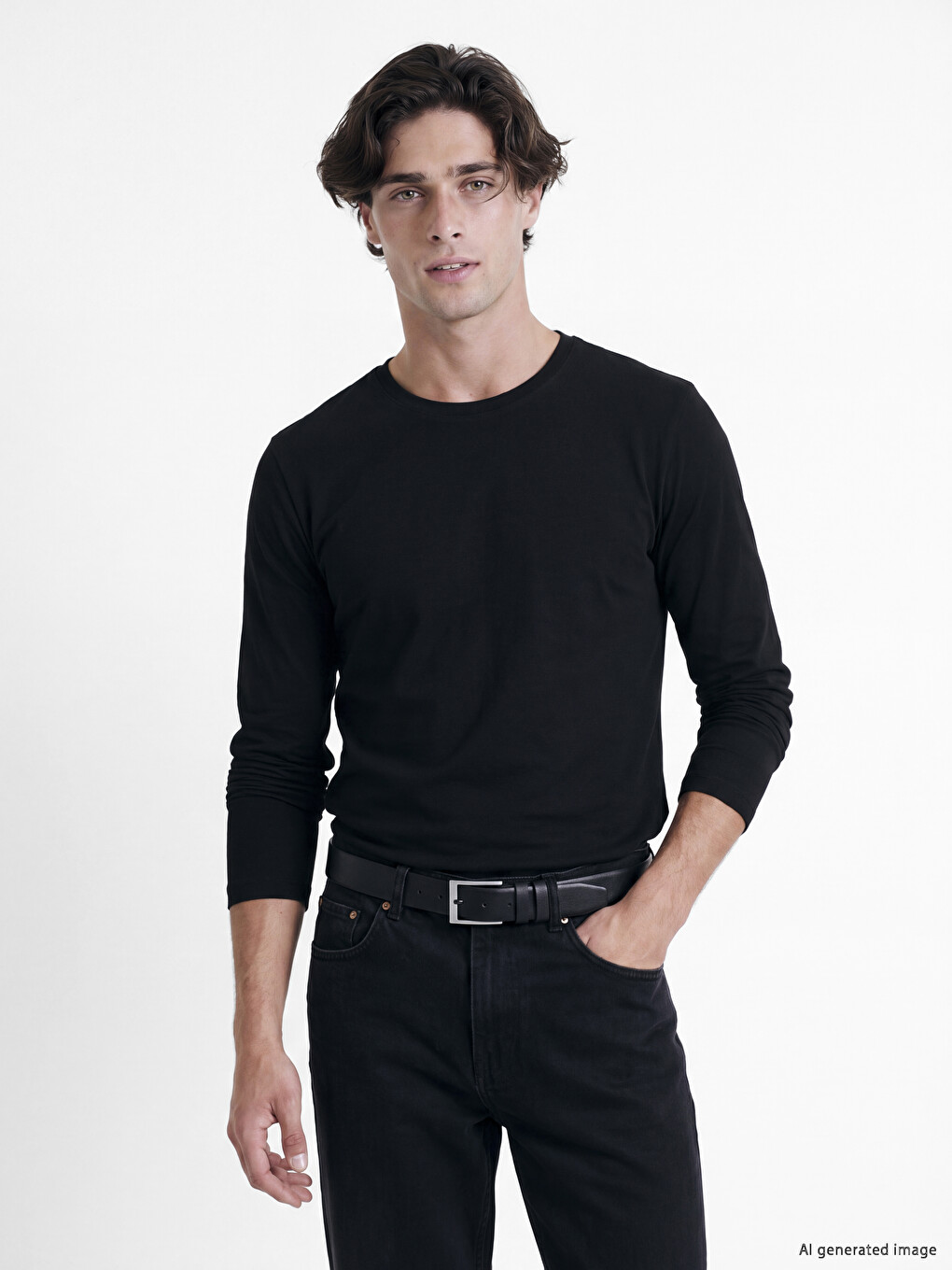 Crew Neck Long Sleeve Men's T-shirt
