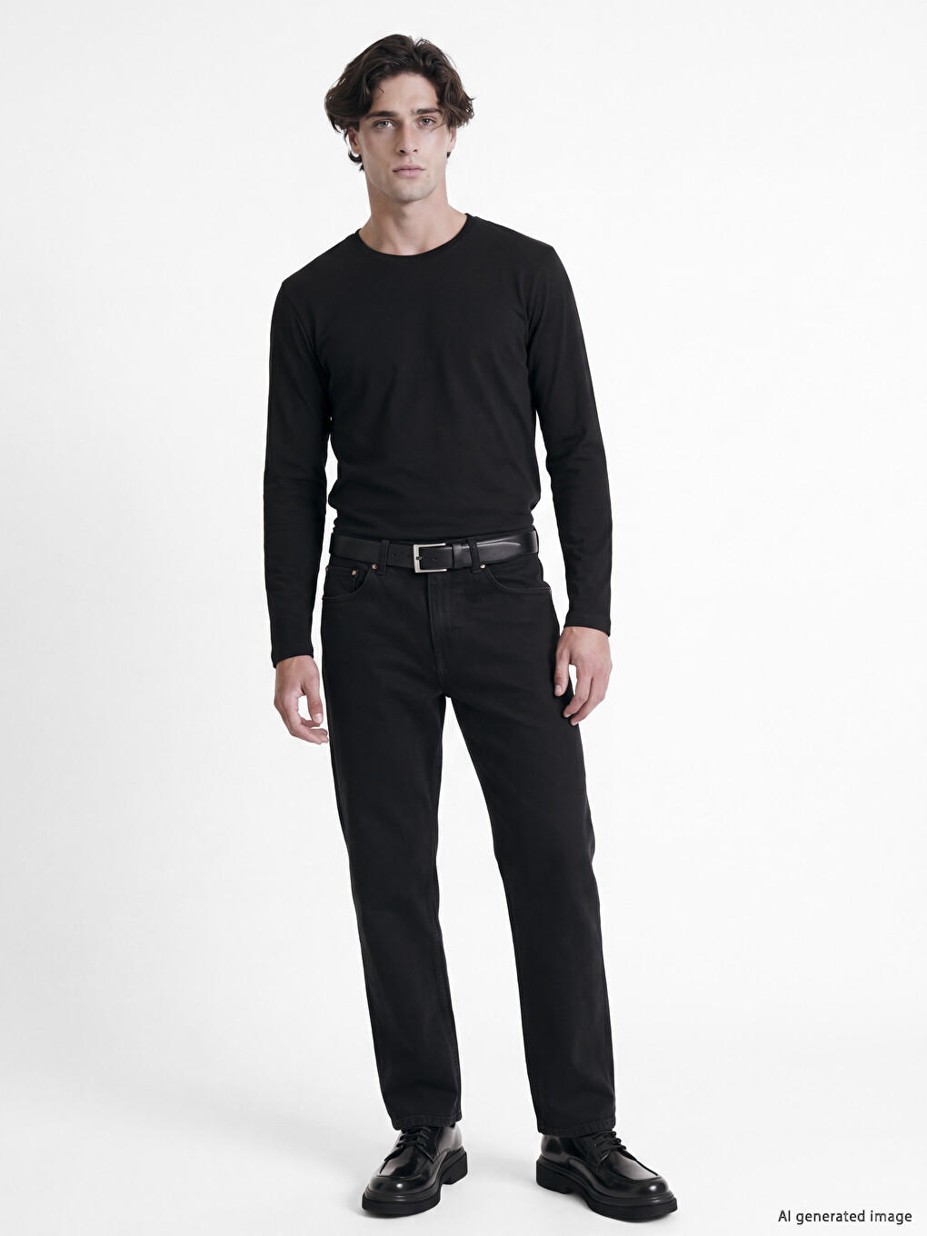 Crew Neck Long Sleeve Men's T-shirt-1