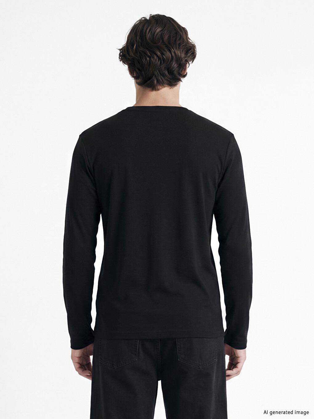 Crew Neck Long Sleeve Men's T-shirt-3