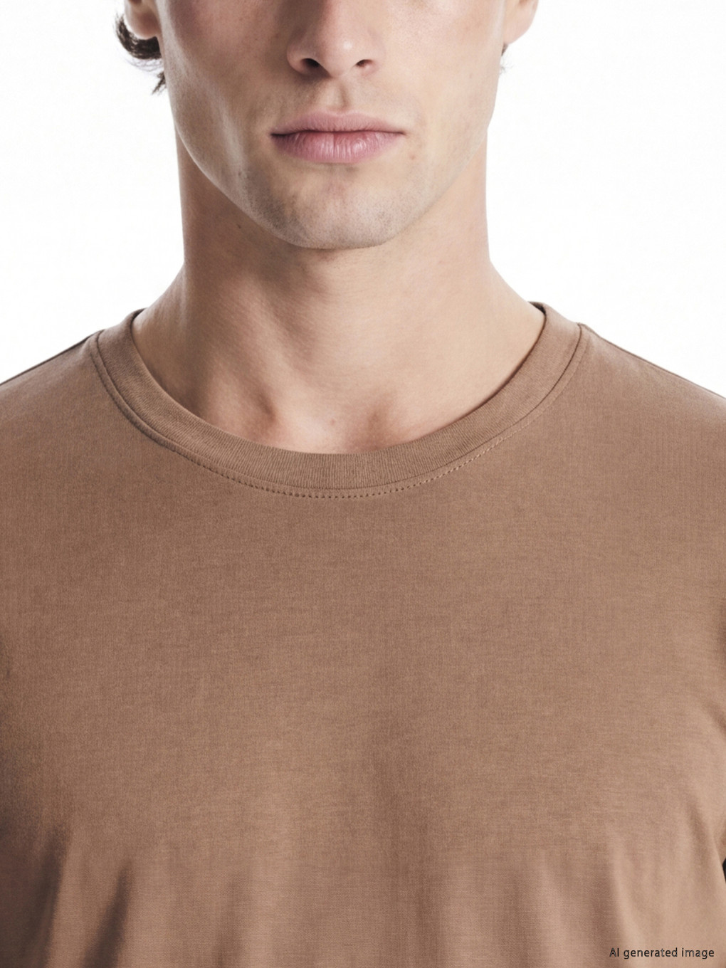 Kahverengi Bisiklet Yaka Uzun Kollu Erkek Tişört-3