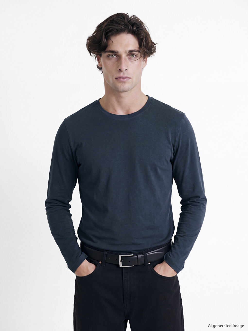 Crew Neck Long Sleeve Men's T-shirt