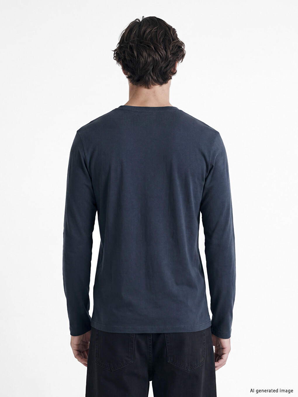 Crew Neck Long Sleeve Men's T-shirt-3