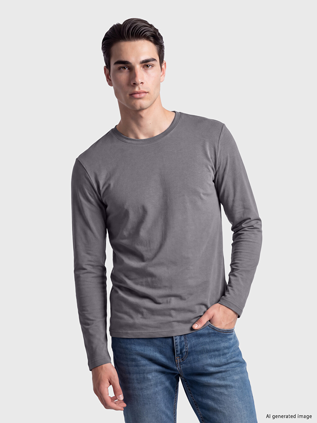Crew Neck Long Sleeve Men's T-shirt