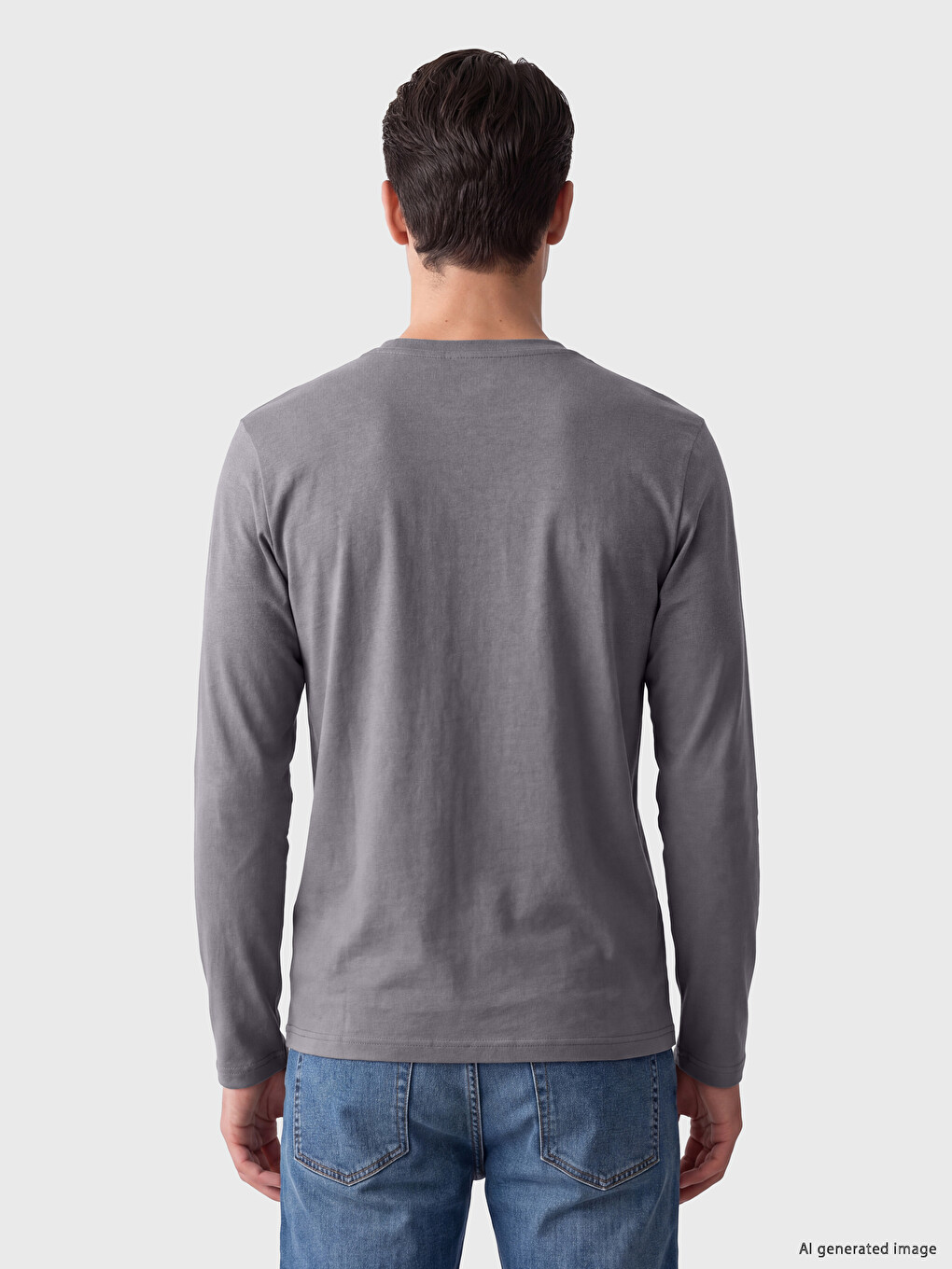 Crew Neck Long Sleeve Men's T-shirt-2