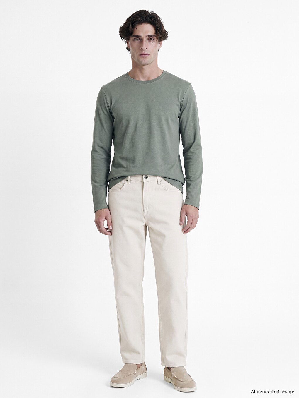 Crew Neck Long Sleeve Men's T-shirt-1