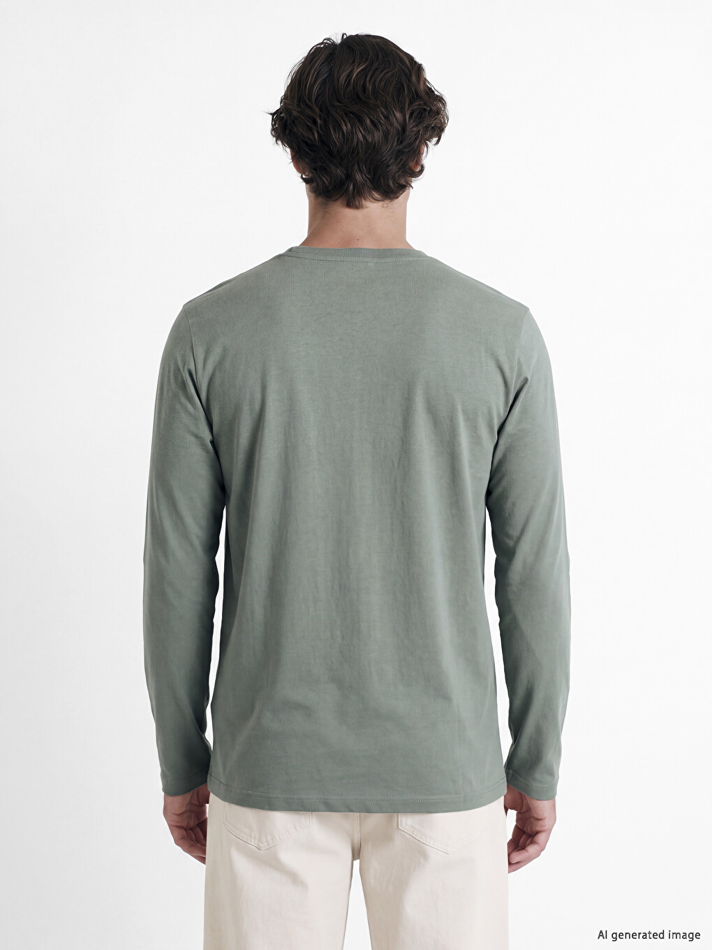Crew Neck Long Sleeve Men's T-shirt-3
