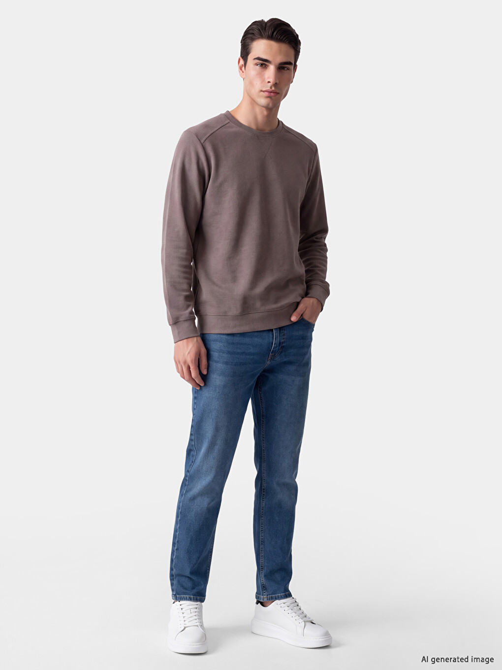 Man Brown Sweatshirt-1