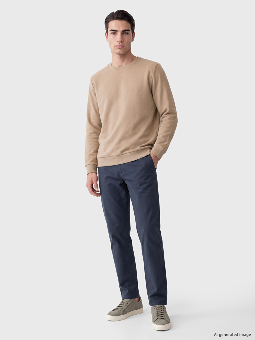 Man Beige Sweatshirt-1
