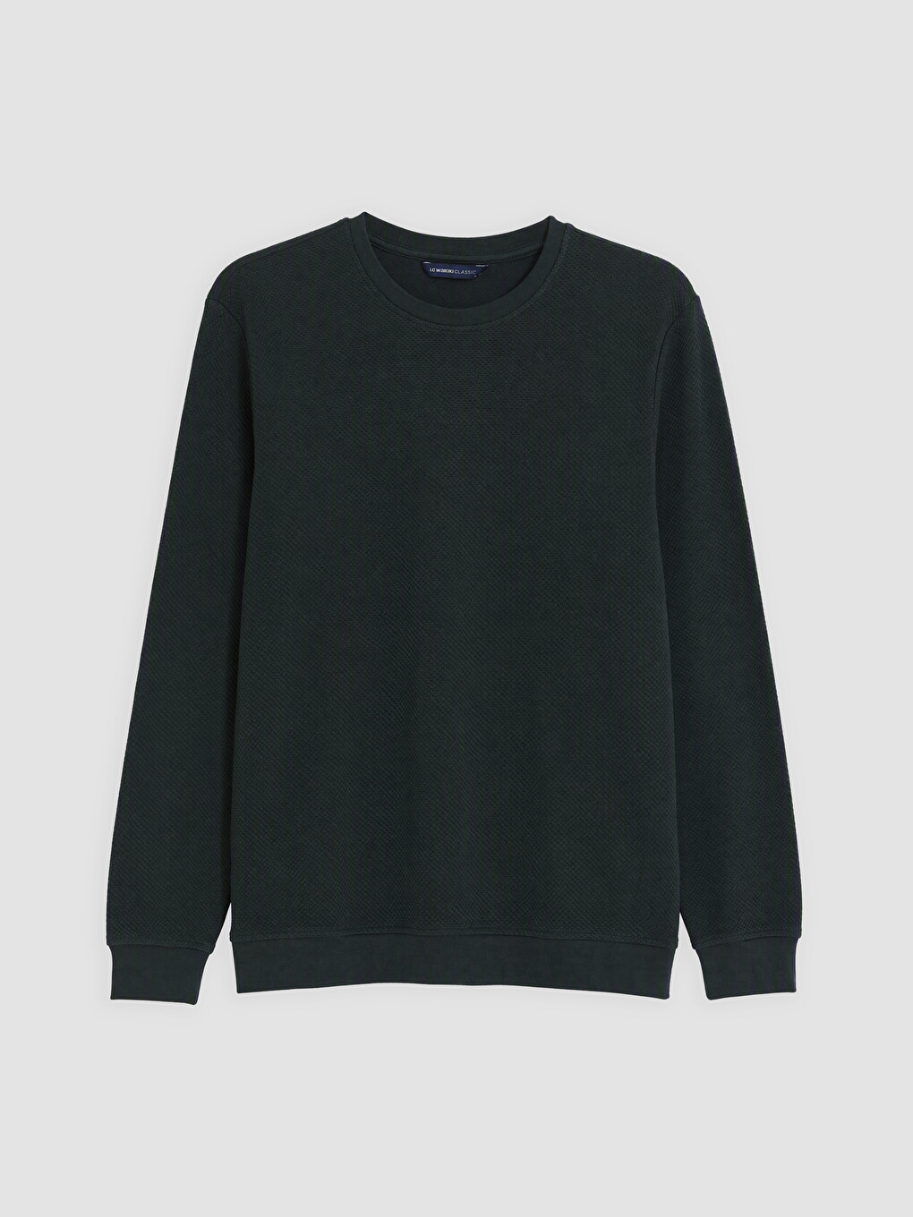 Yeşil Bisiklet Yaka Erkek Sweatshirt