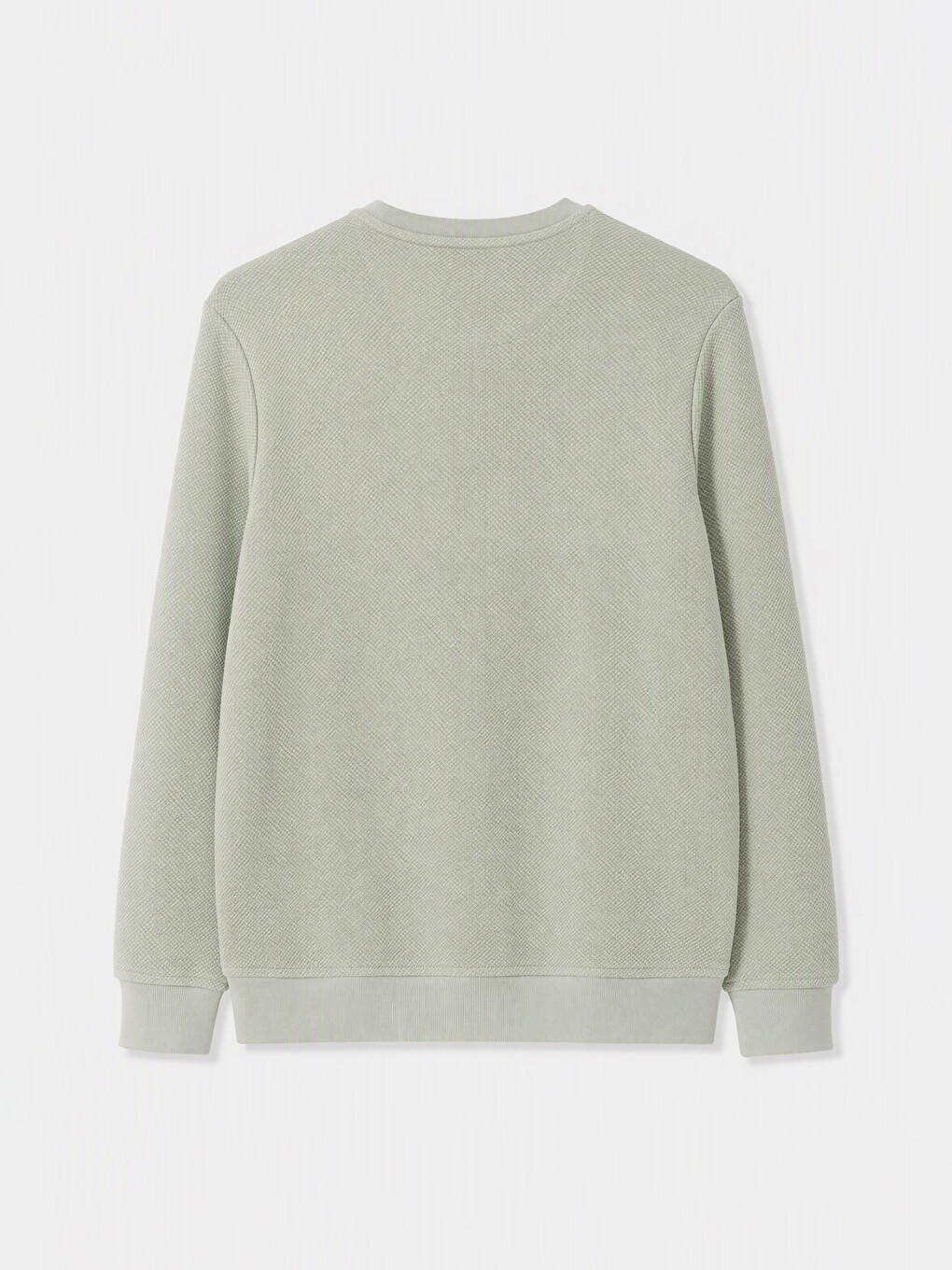 Yeşil Bisiklet Yaka Erkek Sweatshirt-5