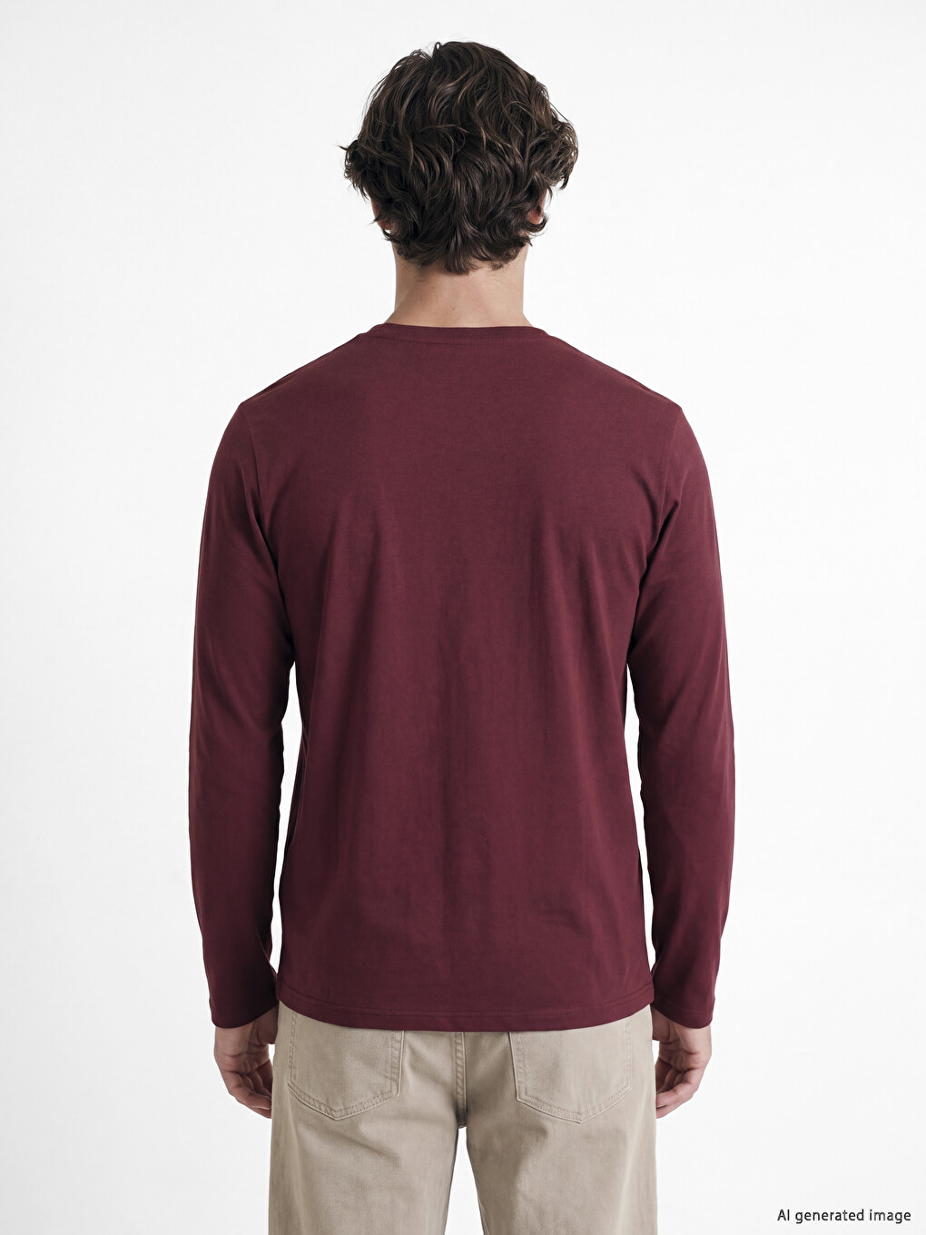 Crew Neck Long Sleeve Jersey Men's T-shirt-3