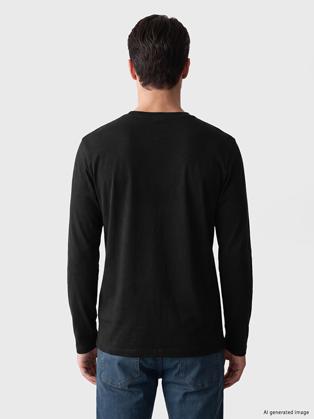 Crew Neck Long Sleeve Jersey Men's T-shirt-3