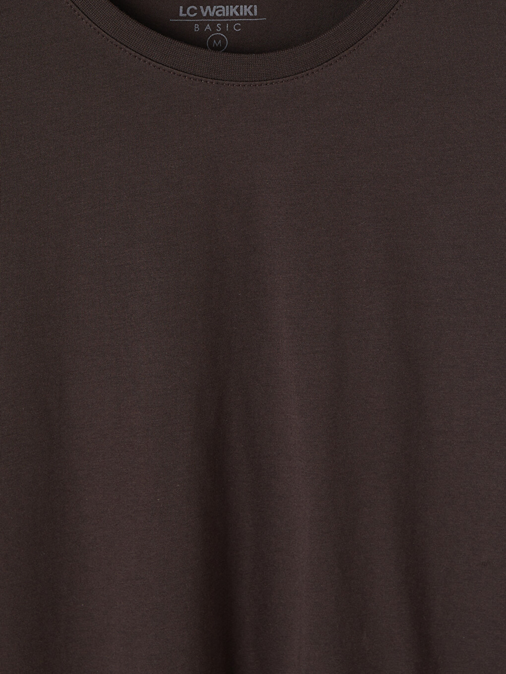 Mashkull Ngjyre Kafe T-shirt-1