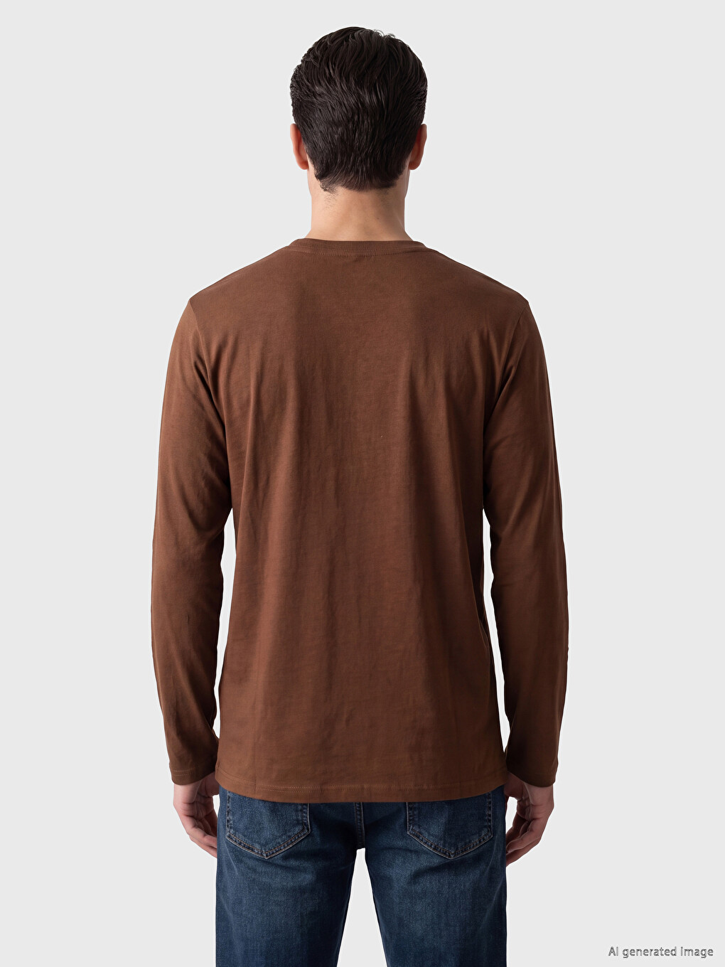 Crew Neck Long Sleeve Jersey Men's T-shirt-2