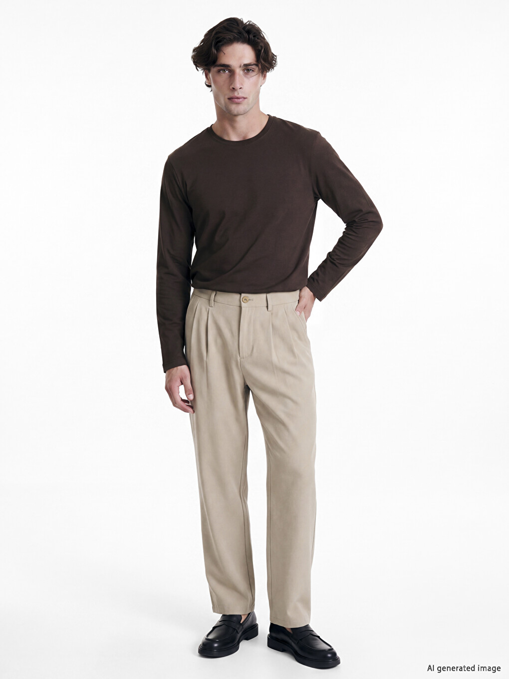 Crew Neck Long Sleeve Jersey Men's T-shirt-1