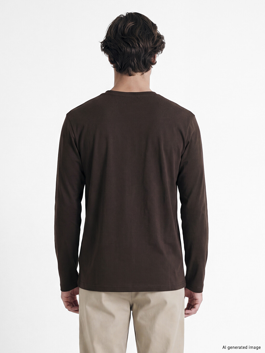 Crew Neck Long Sleeve Jersey Men's T-shirt-3