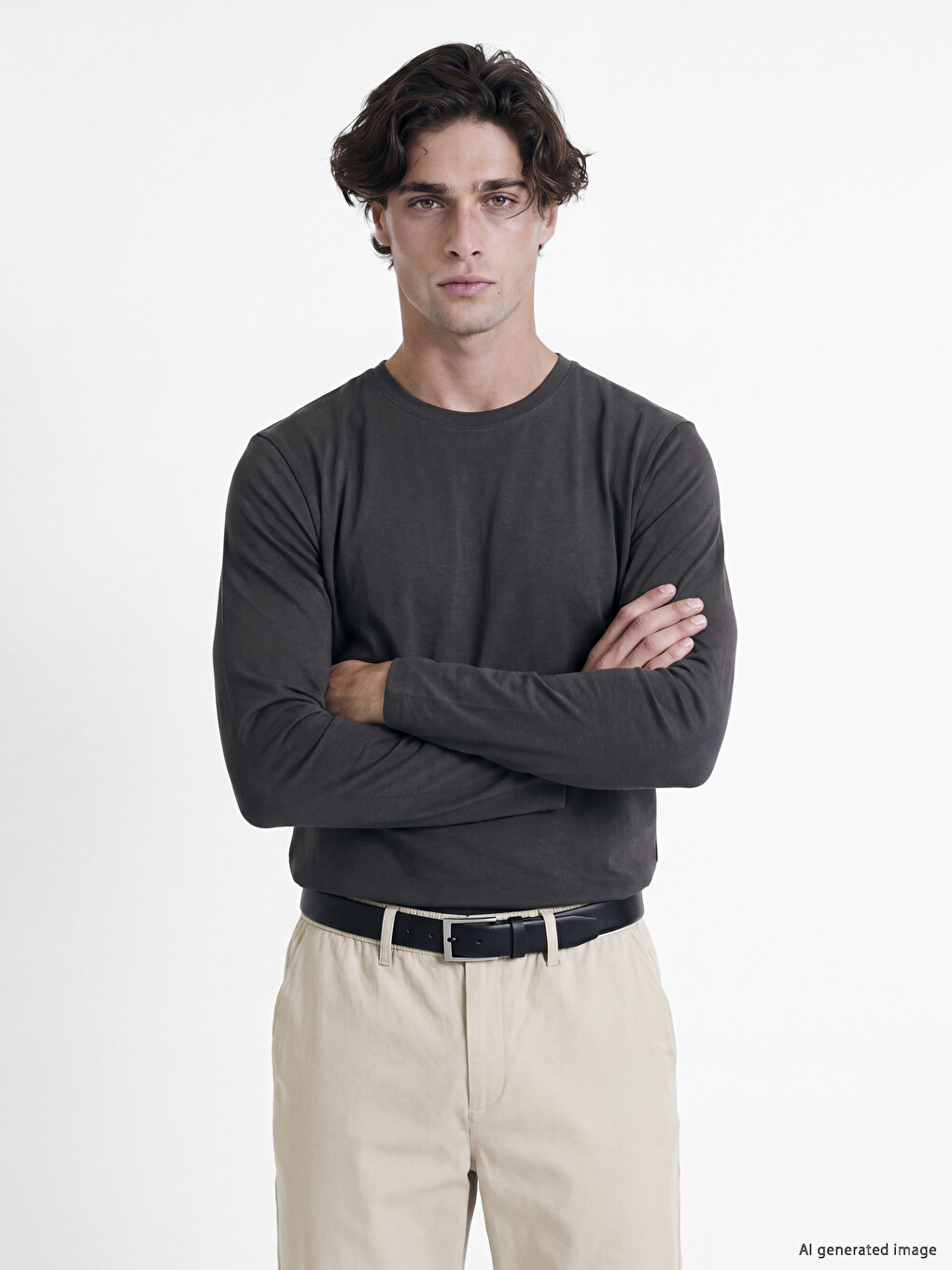 Crew Neck Long Sleeve Jersey Men's T-shirt