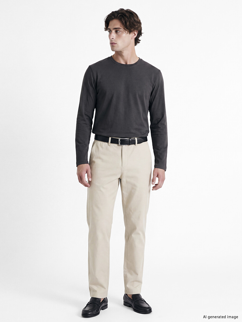 Crew Neck Long Sleeve Jersey Men's T-shirt-1