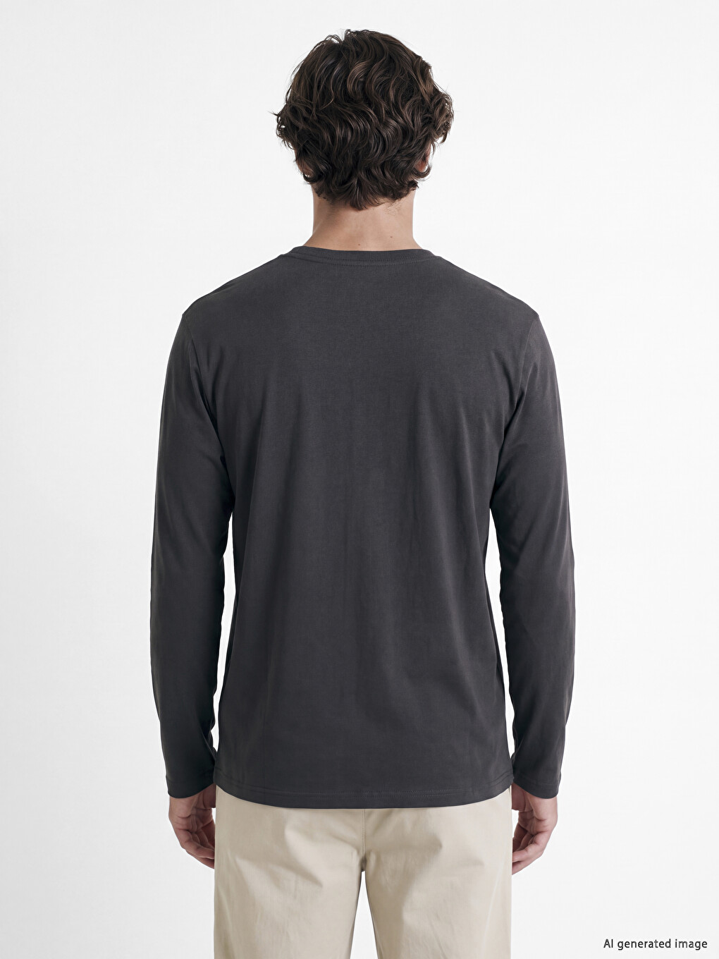 Crew Neck Long Sleeve Jersey Men's T-shirt-3