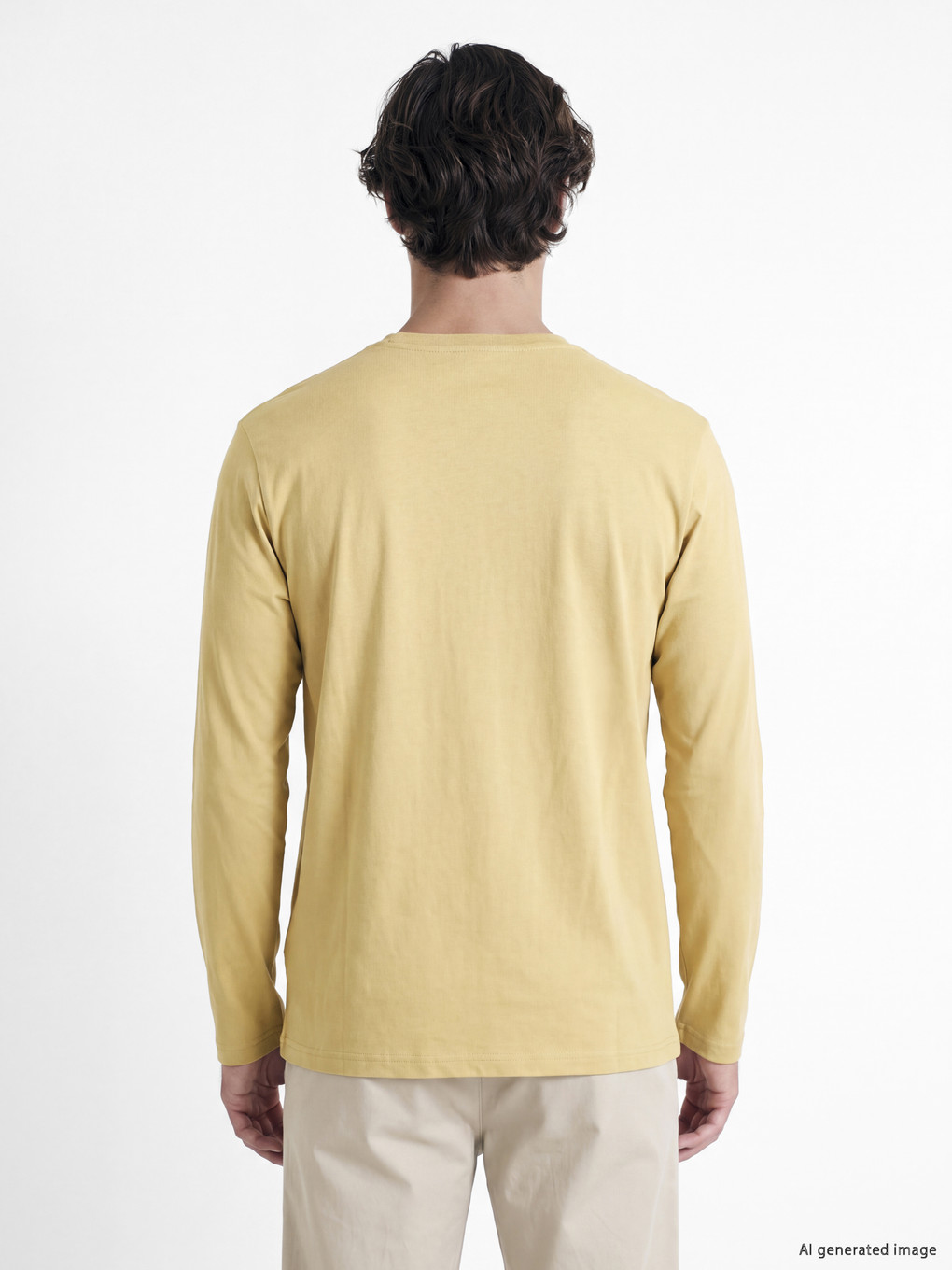Crew Neck Long Sleeve Jersey Men's T-shirt-4
