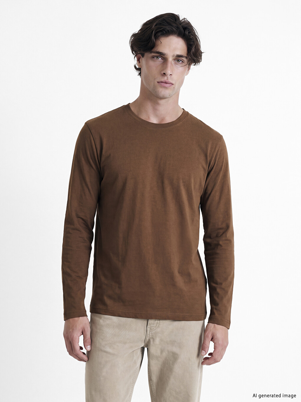 Crew Neck Long Sleeve Jersey Men's T-shirt