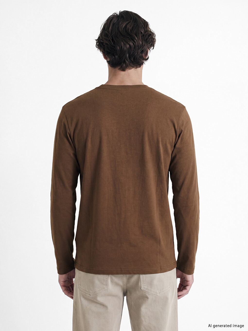 Crew Neck Long Sleeve Jersey Men's T-shirt-3