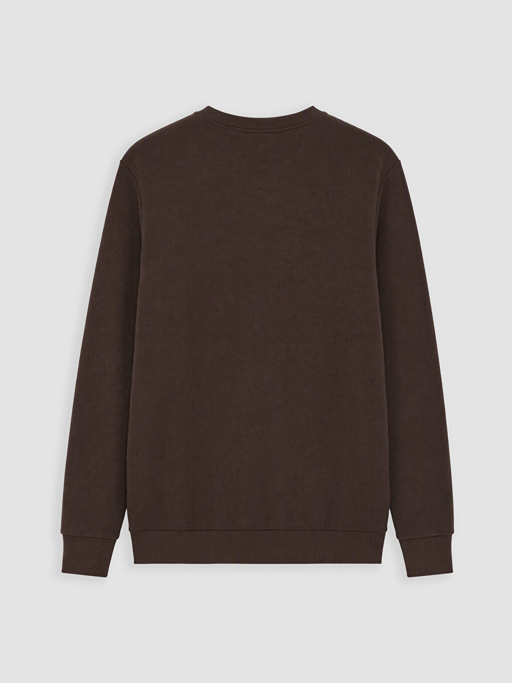 Kahverengi Bisiklet Yaka Erkek Kalın Sweatshirt-2