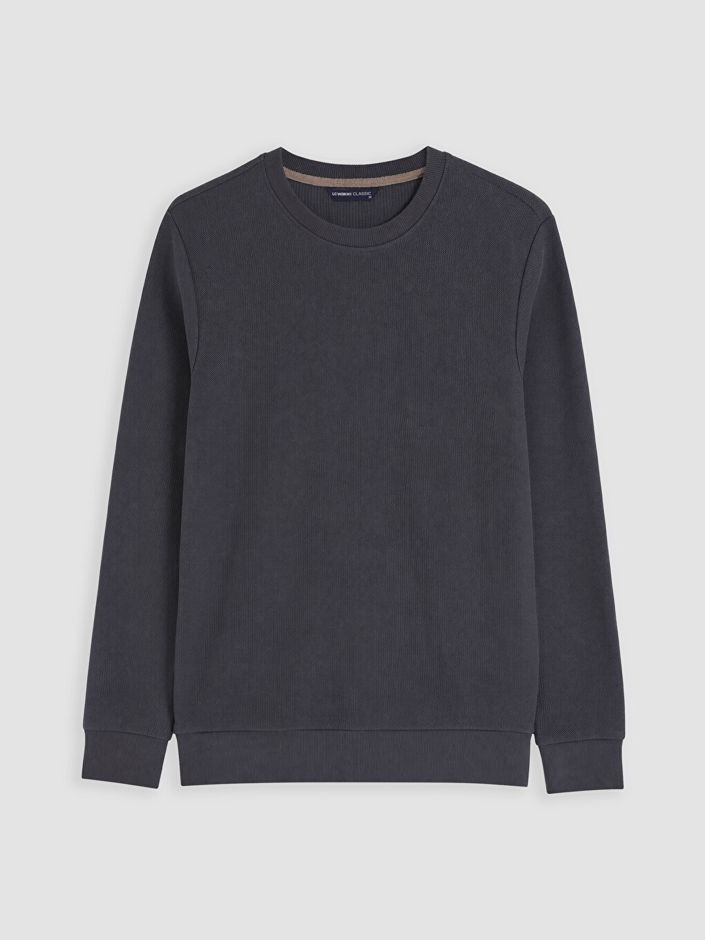 İndigo Bisiklet Yaka Erkek Kalın Sweatshirt