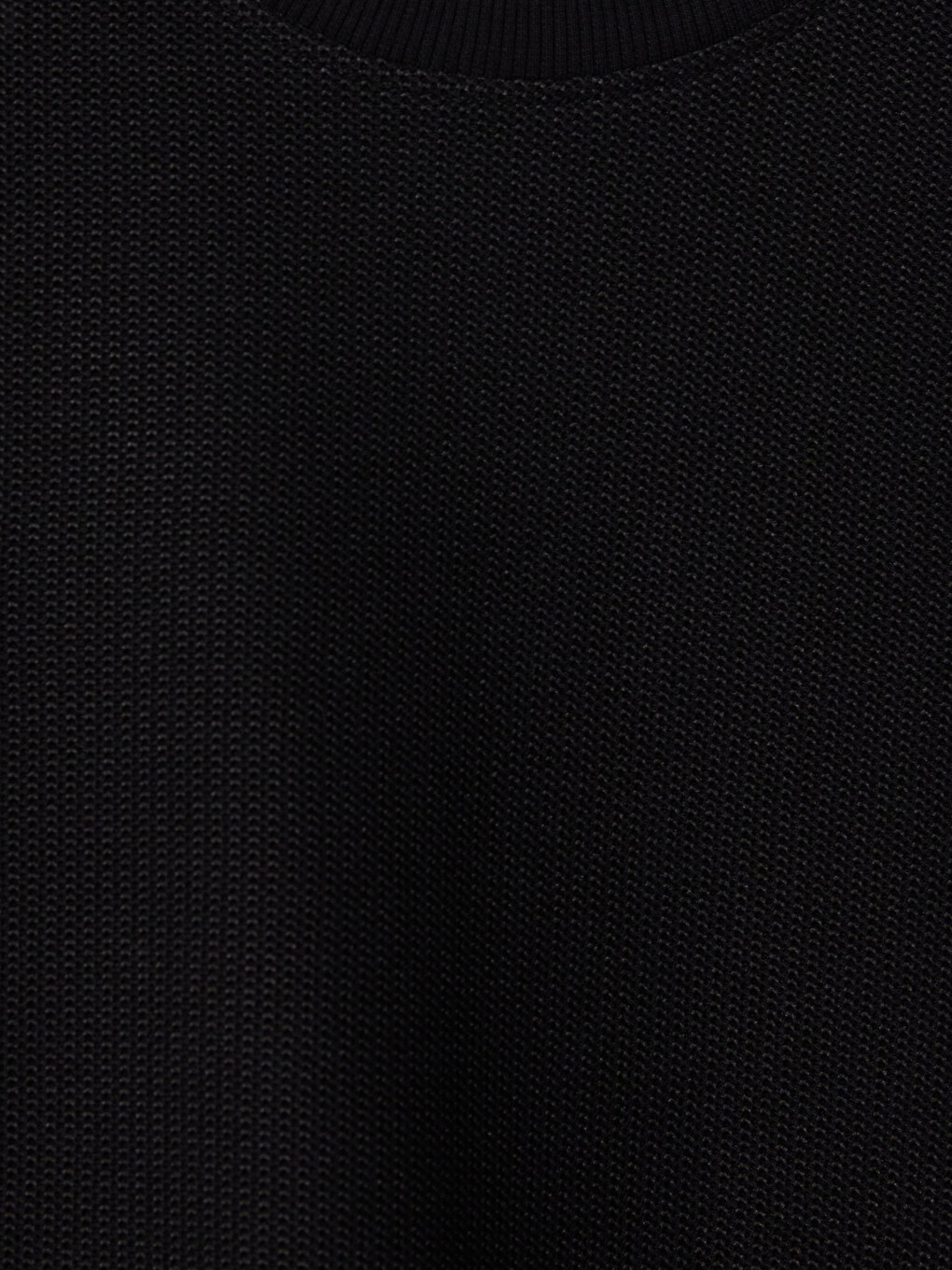 Siyah Bisiklet Yaka Erkek Kalın Sweatshirt-2