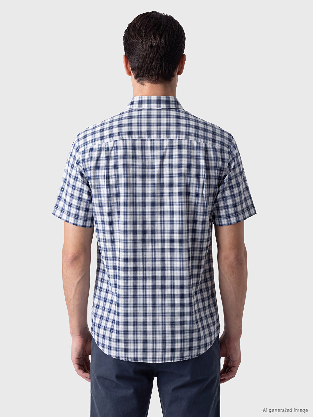 Regular Fit Plaid Poplin Men's Shirt-2