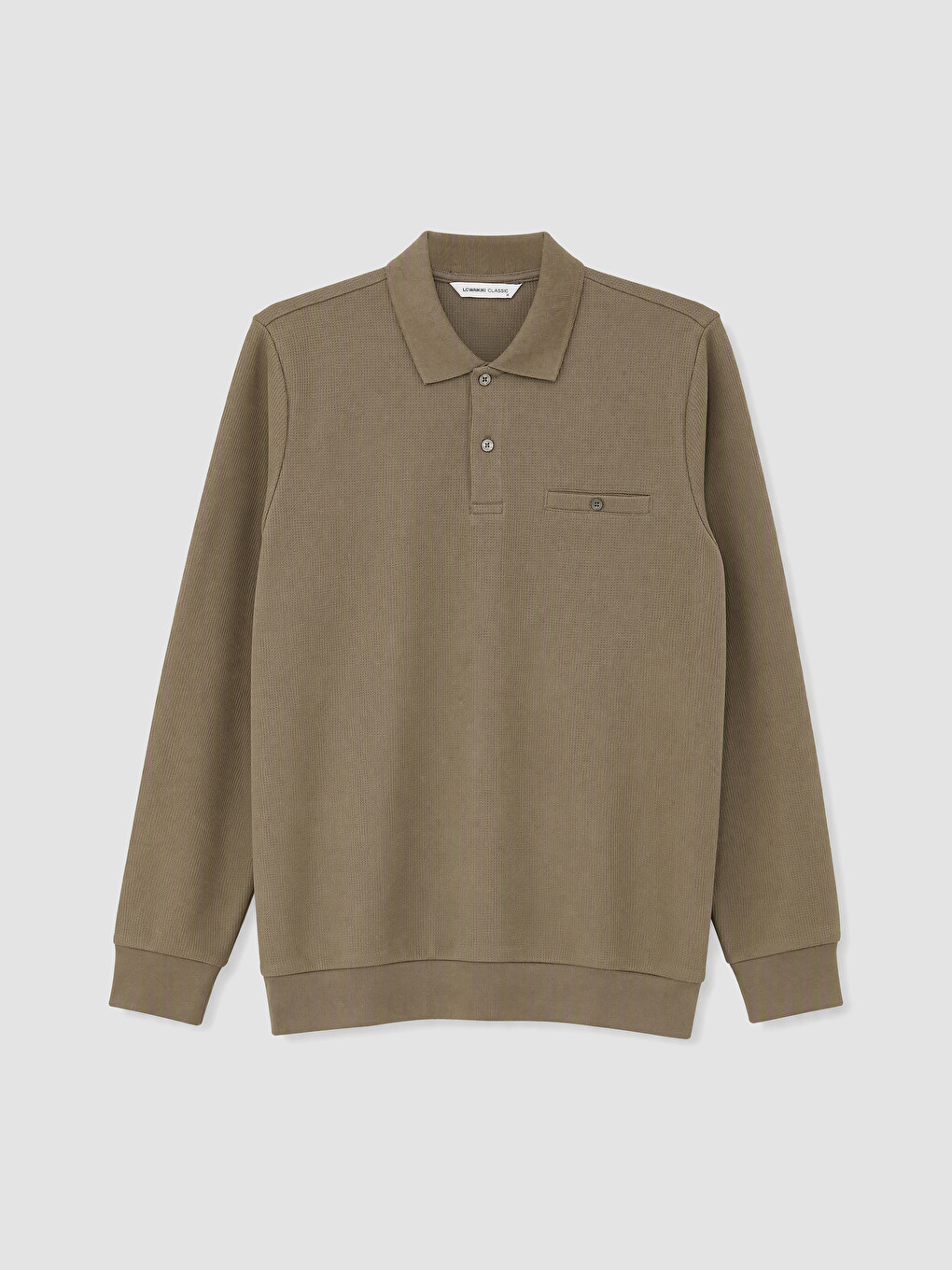 Kahverengi Polo Yaka Erkek Sweatshirt-3