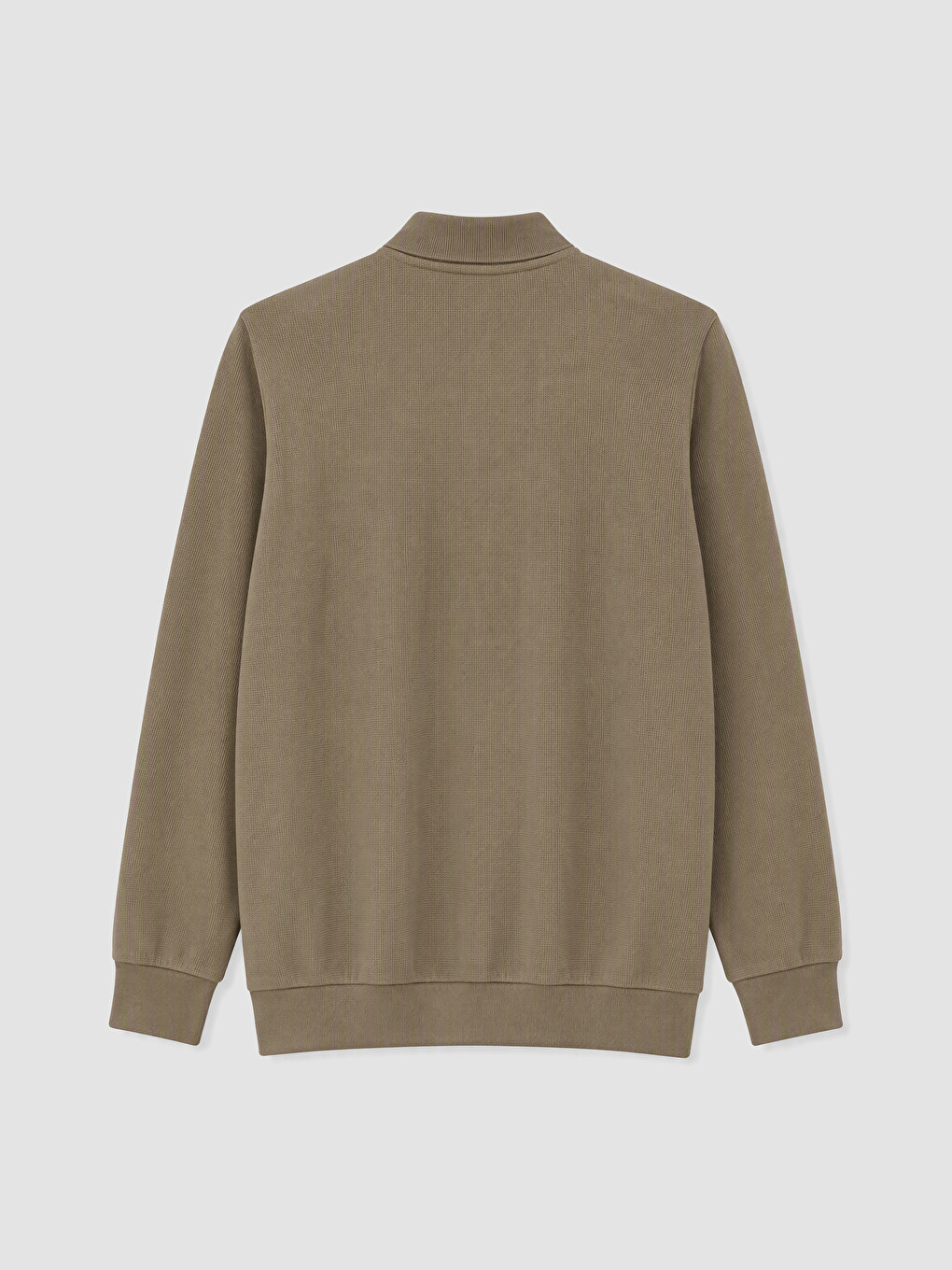 Kahverengi Polo Yaka Erkek Sweatshirt-5