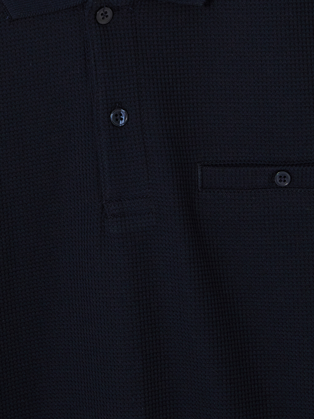 Lacivert Polo Yaka Erkek Sweatshirt-4