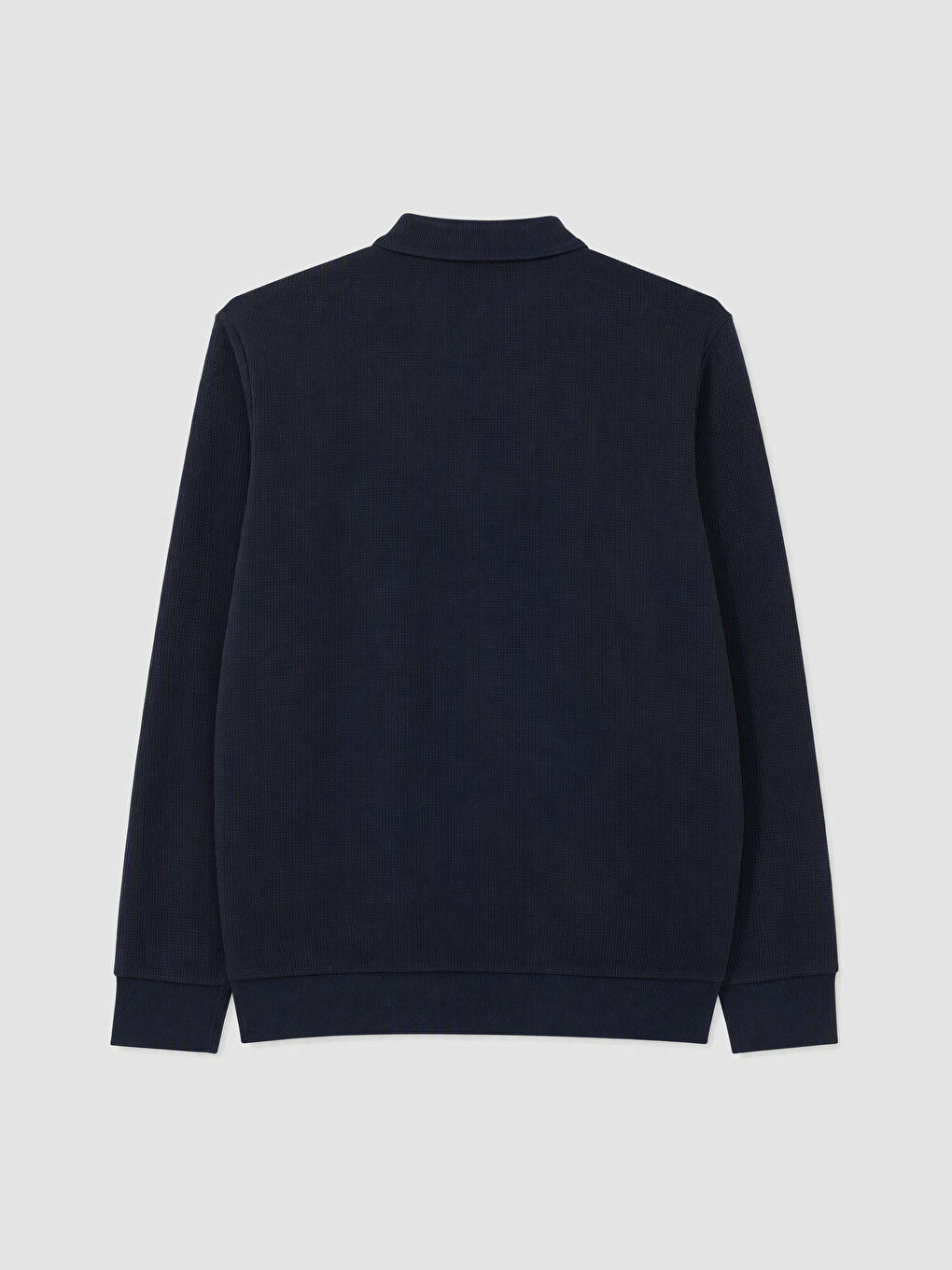 Lacivert Polo Yaka Erkek Sweatshirt-5