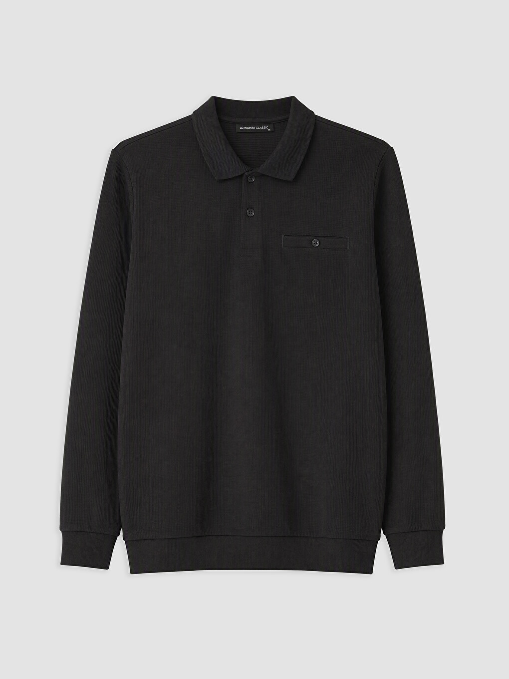 Antrasit Polo Yaka Erkek Sweatshirt