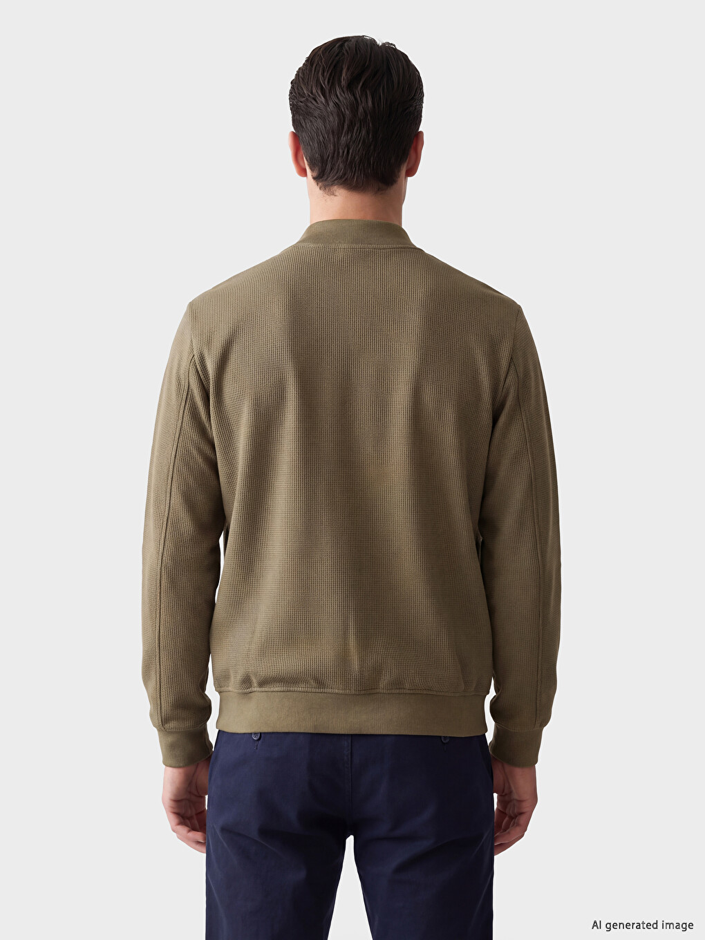 Kahverengi Polo Yaka Erkek Sweatshirt-2