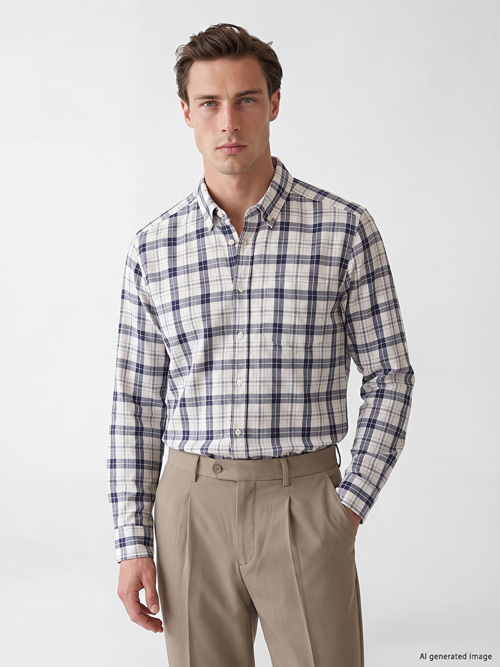 Man Beige Shirt