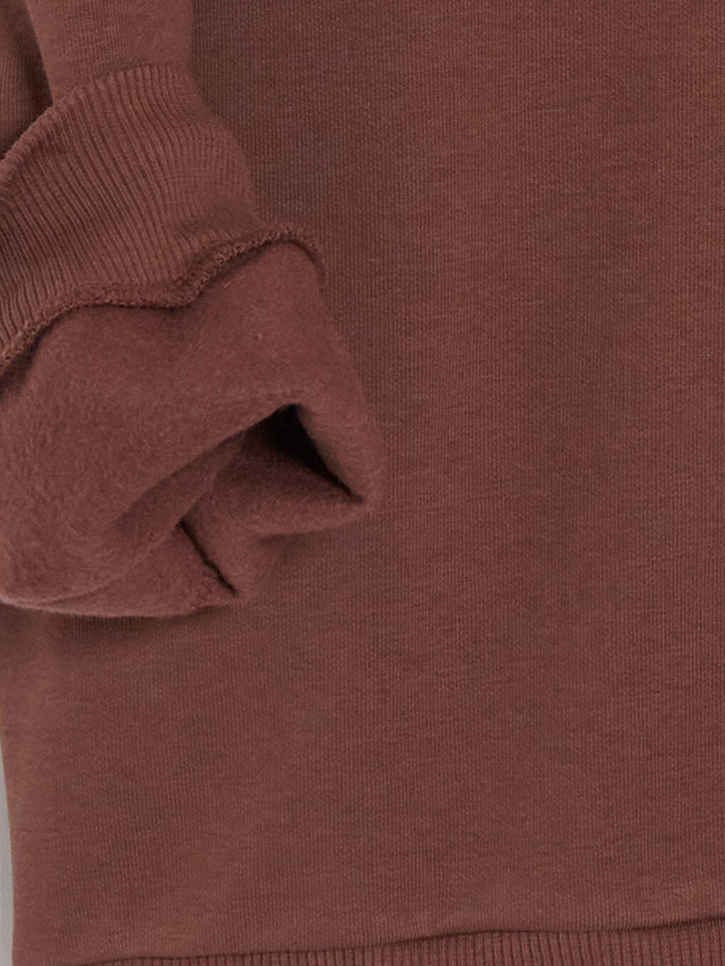 Kahverengi Kapüşonlu Erkek Çocuk Fermuarlı Sweatshirt-3