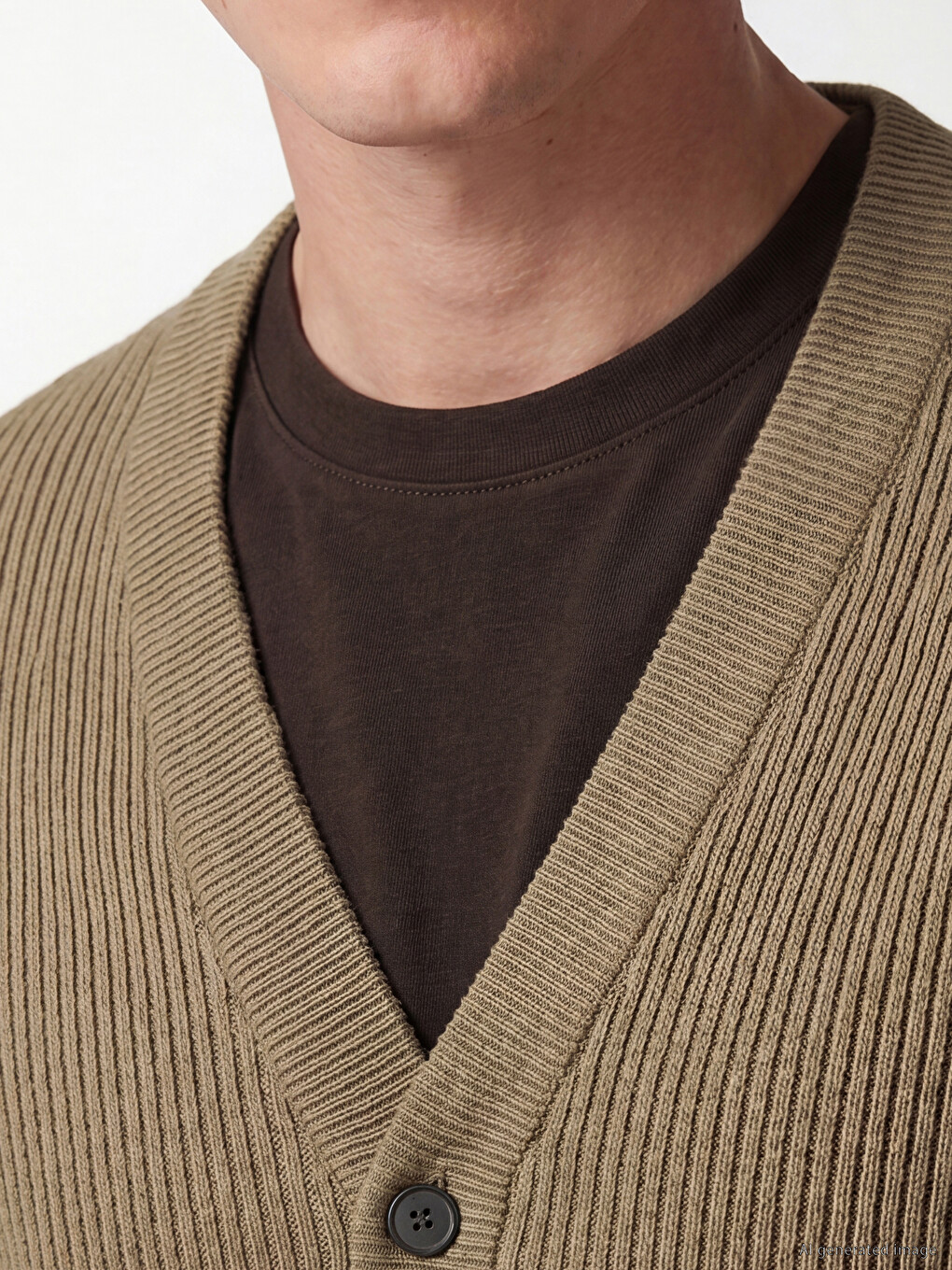 Regular Fit V Neck Men's Knitwear Cardigan-2
