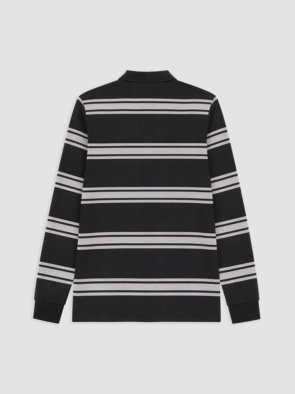 Antrasit Polo Yaka Çizgili Erkek Sweatshirt-1