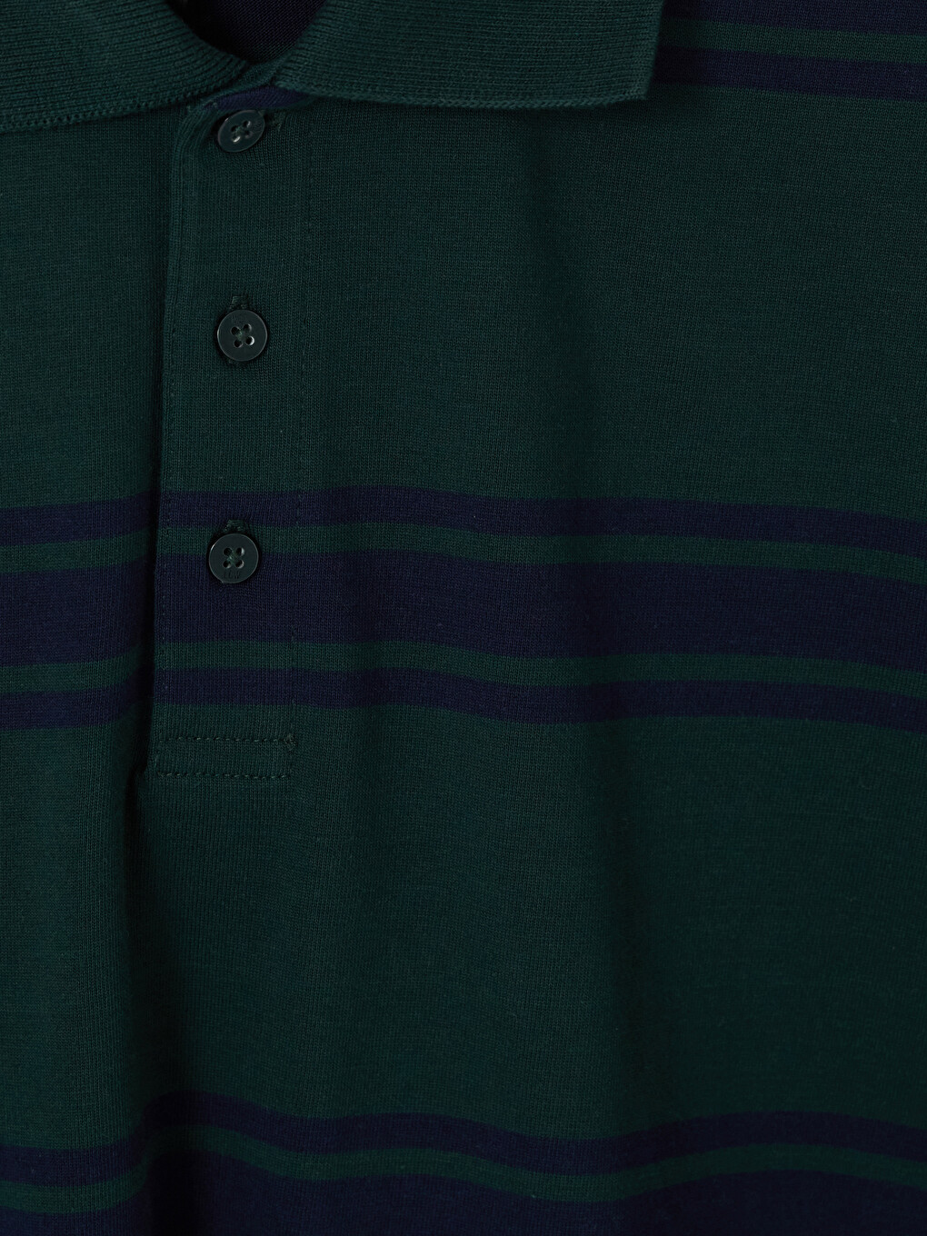 Yeşil Polo Yaka Çizgili Erkek Sweatshirt-2
