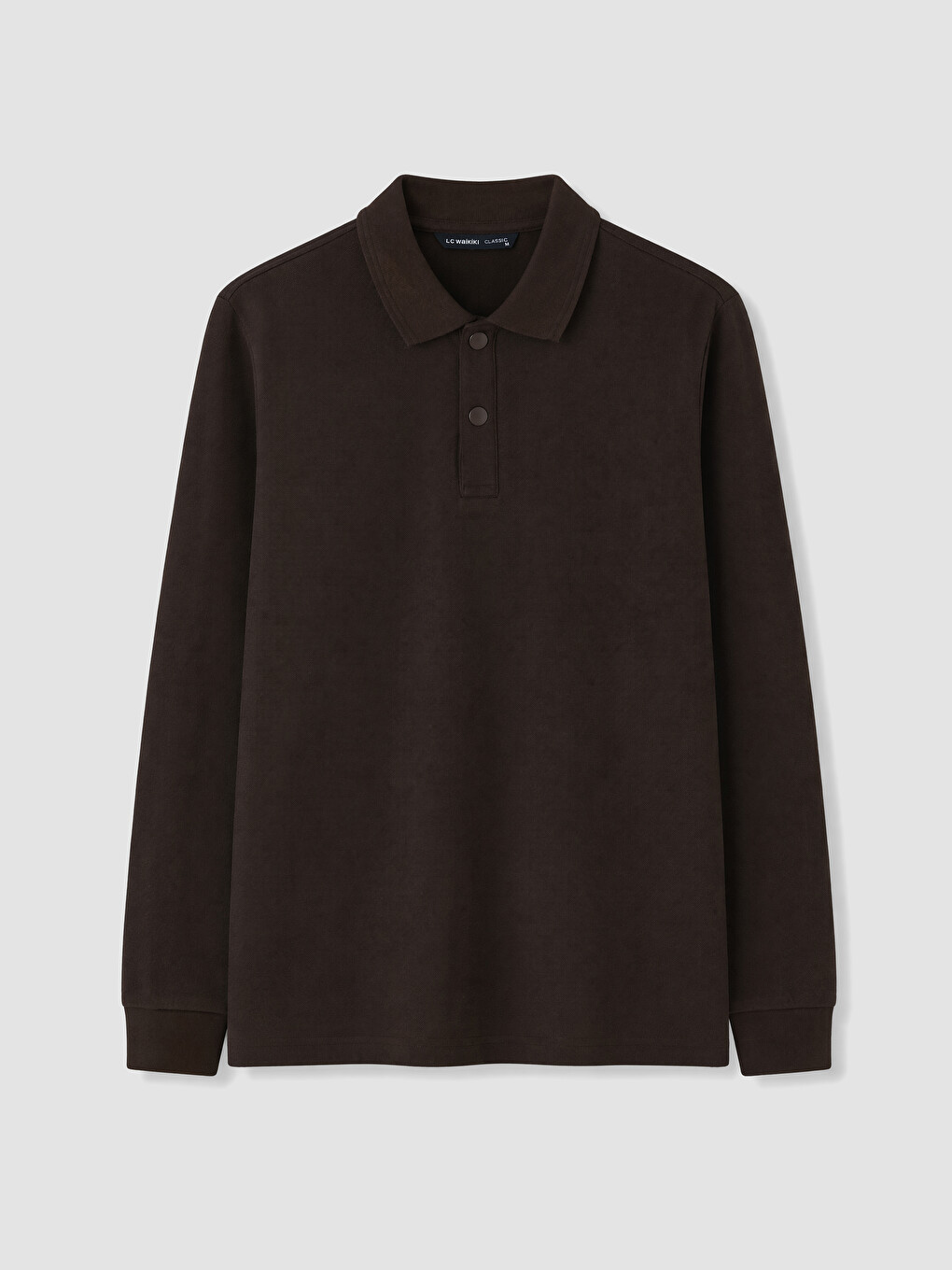 Kahverengi Polo Yaka Erkek Sweatshirt-3