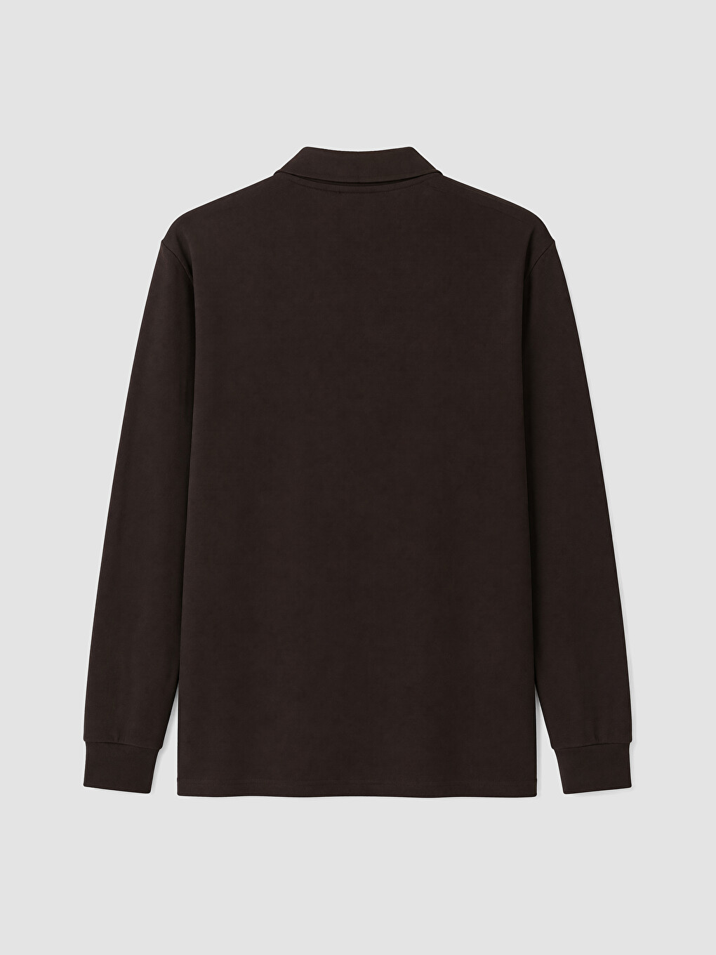 Kahverengi Polo Yaka Erkek Sweatshirt-5