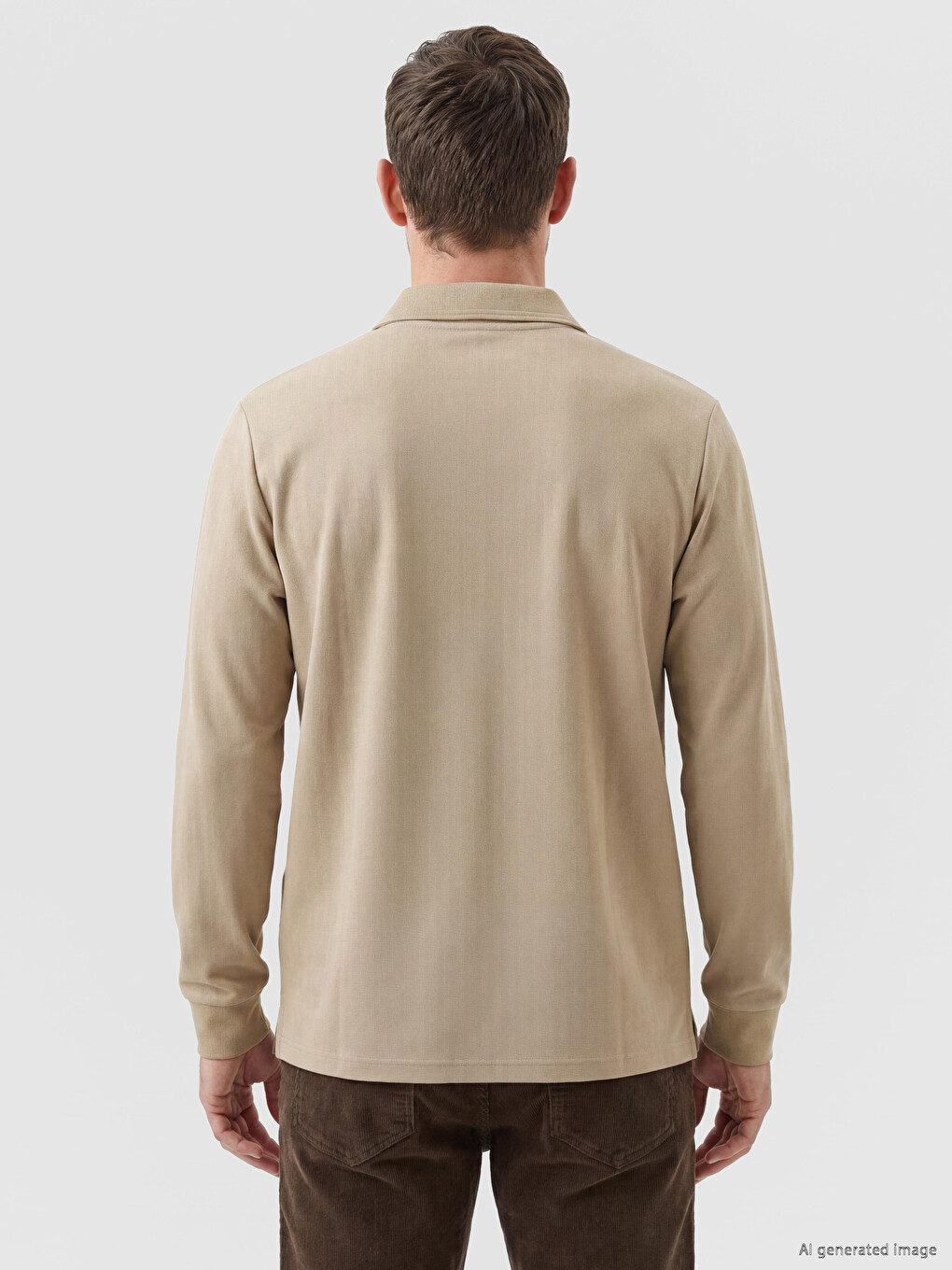 Polo Collar Men's Sweatshirt-3