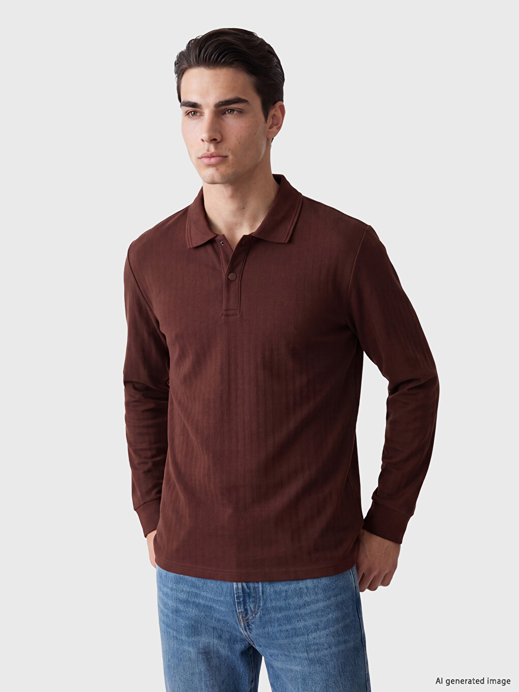 Man Brown Sweatshirt