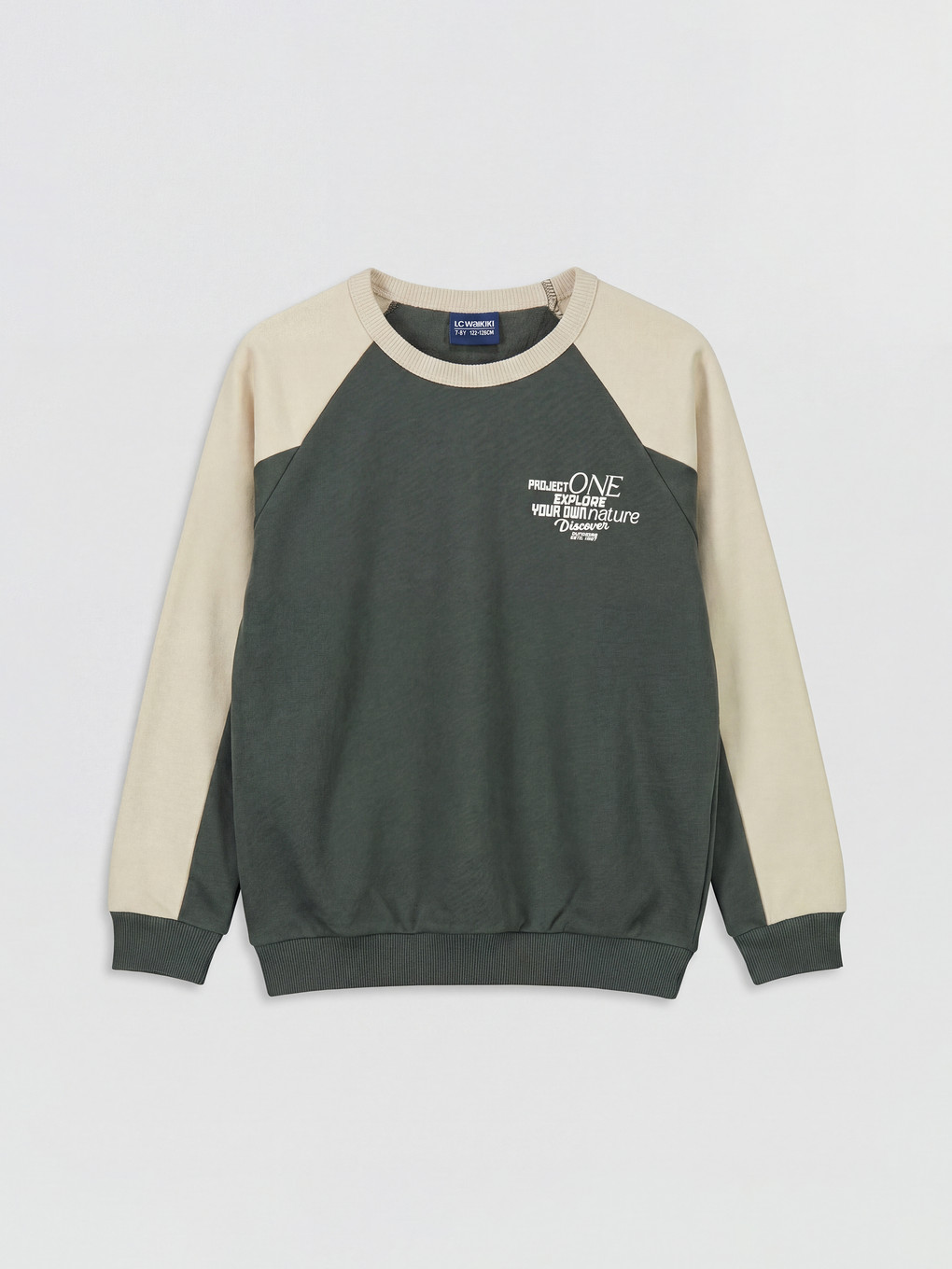 Yeşil Baskılı Erkek Çocuk Kalın Sweatshirt